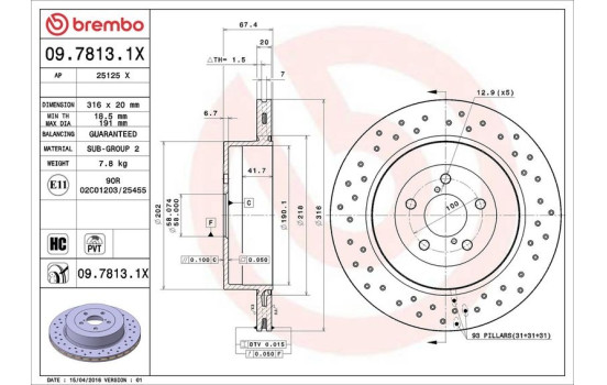 Disque de frein BREMBO XTRA LINE 09.7813.1X, Image 3