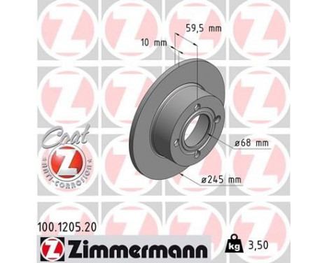 Disque de frein COAT Z 100.1205.20 Zimmermann
