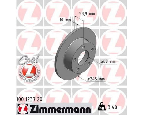 Disque de frein COAT Z 100.1237.20 Zimmermann