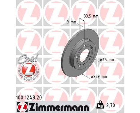 Disque de frein COAT Z 100.1248.20 Zimmermann