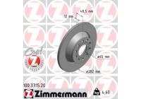 Disque de frein COAT Z 100.3315.20 Zimmermann