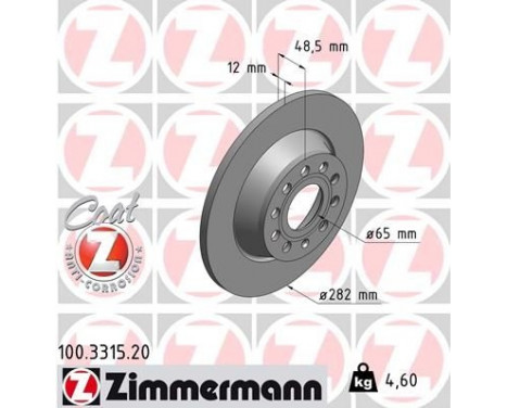 Disque de frein COAT Z 100.3315.20 Zimmermann