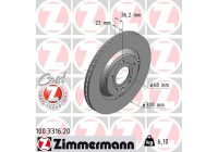Disque de frein COAT Z 100.3316.20 Zimmermann