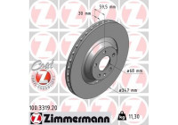Disque de frein COAT Z 100.3319.20 Zimmermann