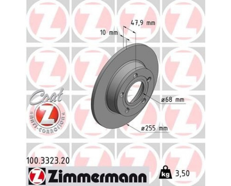 Disque de frein COAT Z 100.3323.20 Zimmermann