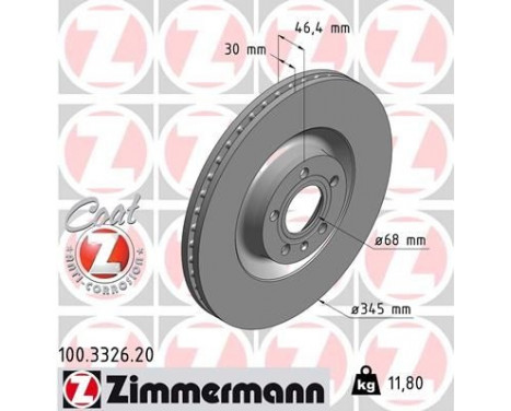Disque de frein COAT Z 100.3326.20 Zimmermann