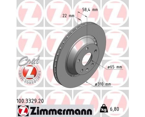 Disque de frein COAT Z 100.3329.20 Zimmermann