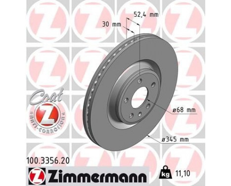 Disque de frein COAT Z 100.3356.20 Zimmermann