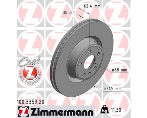 Disque de frein COAT Z 100.3359.20 Zimmermann