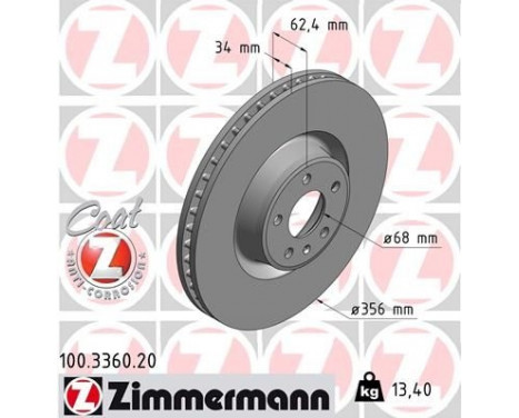 Disque de frein COAT Z 100.3360.20 Zimmermann