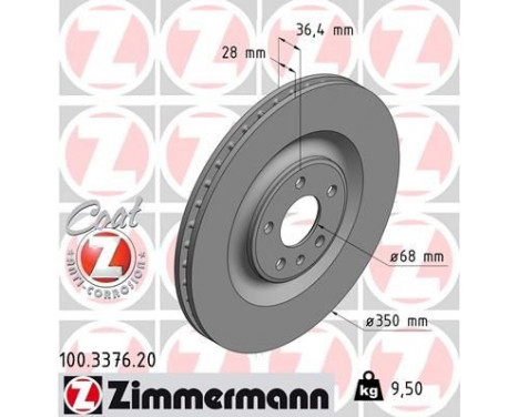Disque de frein COAT Z 100.3376.20 Zimmermann