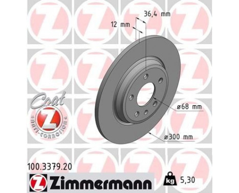 Disque de frein COAT Z 100.3379.20 Zimmermann