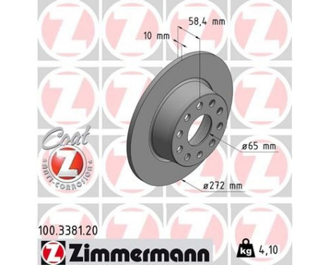 Disque de frein COAT Z 100.3381.20 Zimmermann