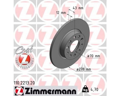 Disque de frein COAT Z 110.2213.20 Zimmermann