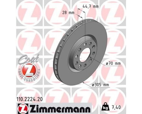 Disque de frein COAT Z 110.2224.20 Zimmermann