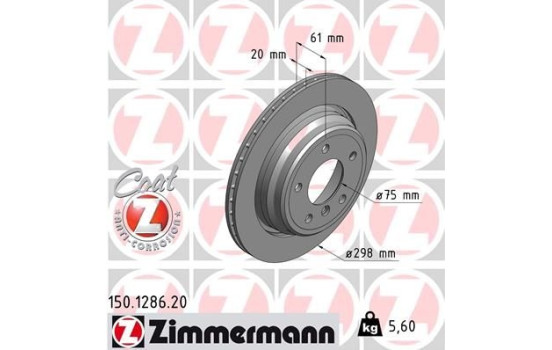 Disque de frein COAT Z 150.1286.20 Zimmermann, Image 2