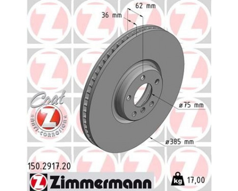 Disque de frein COAT Z 150.2917.20 Zimmermann