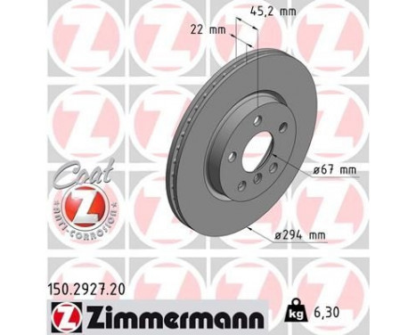 Disque de frein COAT Z 150.2927.20 Zimmermann