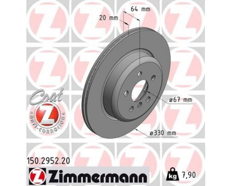 Disque de frein COAT Z 150.2952.20 Zimmermann