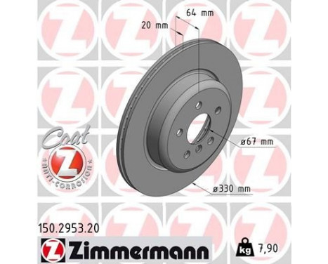 Disque de frein COAT Z 150.2953.20 Zimmermann