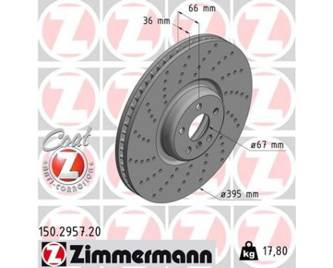 Disque de frein COAT Z 150.2957.20 Zimmermann