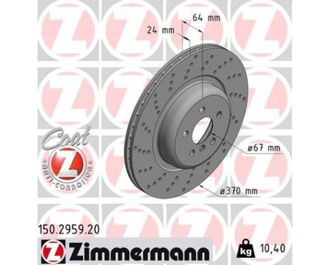 Disque de frein COAT Z 150.2959.20 Zimmermann