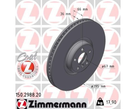 Disque de frein COAT Z 150.2988.20 Zimmermann