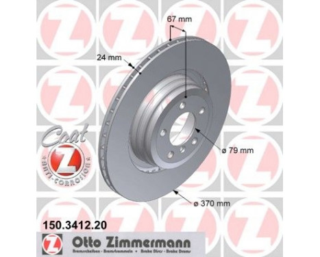 Disque de frein COAT Z 150.3412.20 Zimmermann