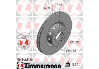 Disque de frein COAT Z 150.3468.20 Zimmermann