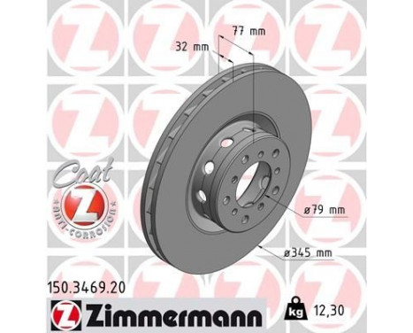 Disque de frein COAT Z 150.3469.20 Zimmermann