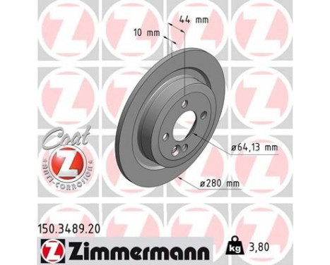 Disque de frein COAT Z 150.3489.20 Zimmermann