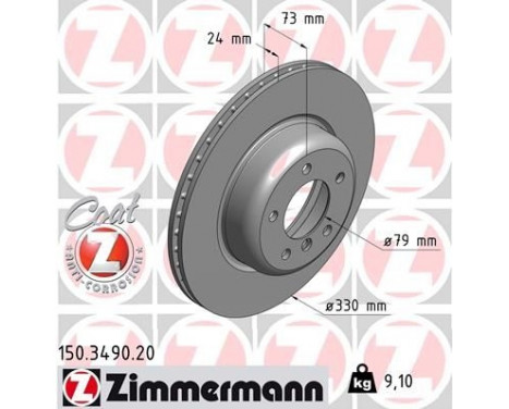 Disque de frein COAT Z 150.3490.20 Zimmermann