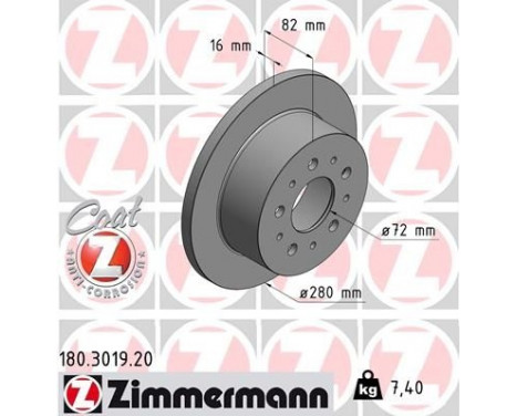 Disque de frein COAT Z 180.3019.20 Zimmermann