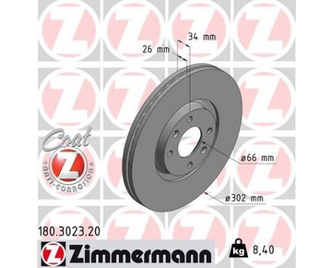 Disque de frein COAT Z 180.3023.20 Zimmermann