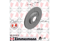 Disque de frein COAT Z 180.3028.20 Zimmermann