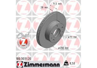 Disque de frein COAT Z 180.3031.20 Zimmermann