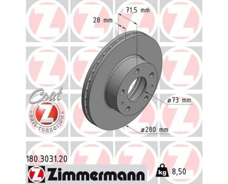 Disque de frein COAT Z 180.3031.20 Zimmermann