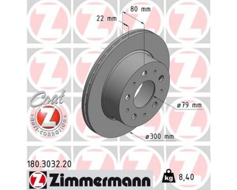 Disque de frein COAT Z 180.3032.20 Zimmermann