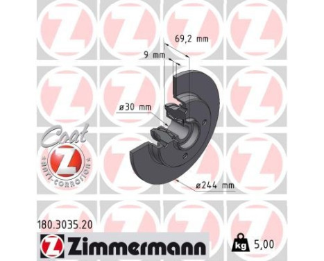 Disque de frein COAT Z 180.3035.20 Zimmermann