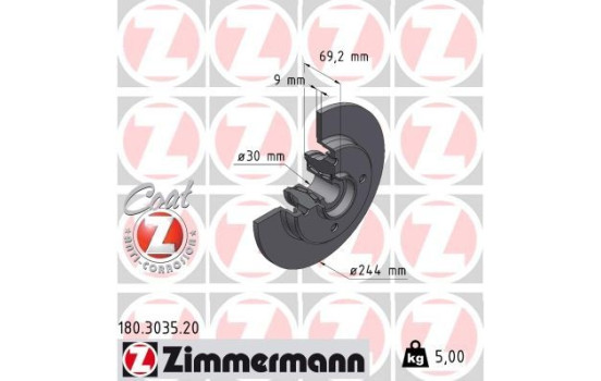 Disque de frein COAT Z 180.3035.20 Zimmermann