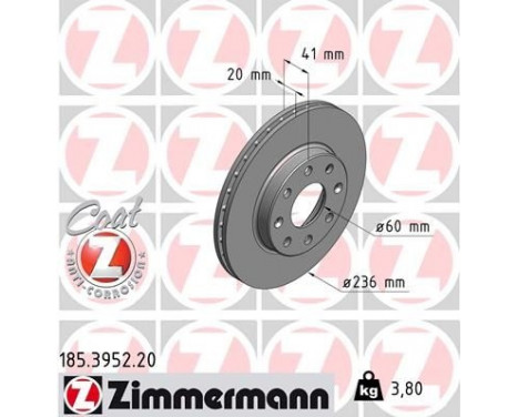 Disque de frein COAT Z 185.3952.20 Zimmermann