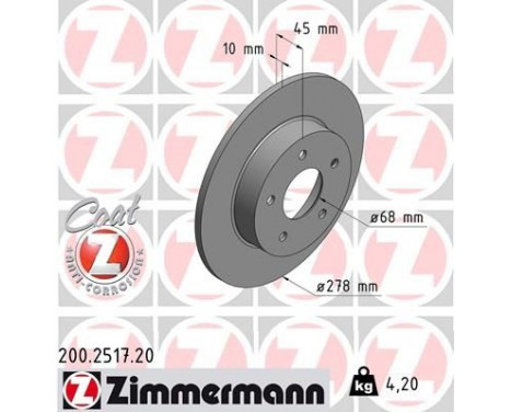 Disque de frein COAT Z 200.2517.20 Zimmermann