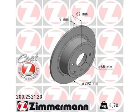 Disque de frein COAT Z 200.2521.20 Zimmermann
