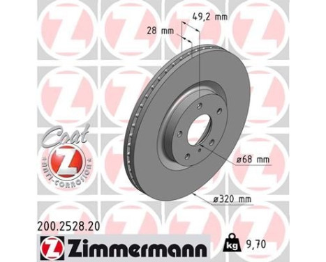 Disque de frein COAT Z 200.2528.20 Zimmermann