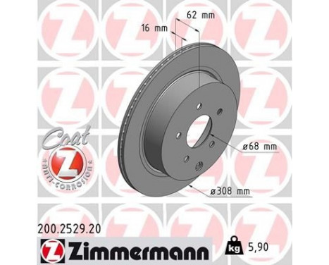 Disque de frein COAT Z 200.2529.20 Zimmermann