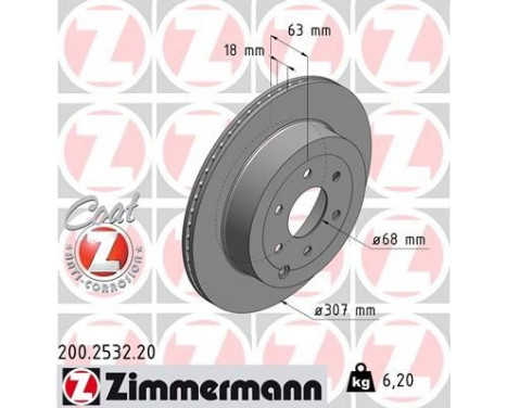 Disque de frein COAT Z 200.2532.20 Zimmermann