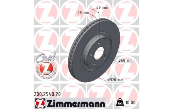 Disque de frein COAT Z 200.2540.20 Zimmermann