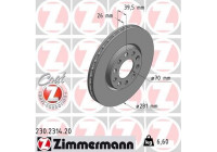 Disque de frein COAT Z 230.2314.20 Zimmermann
