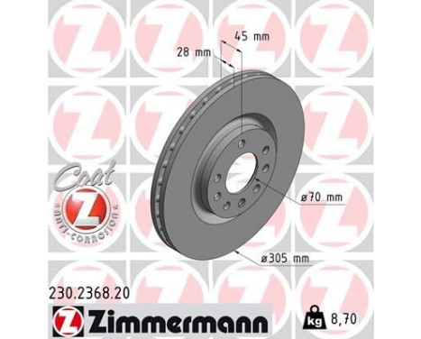 Disque de frein COAT Z 230.2368.20 Zimmermann