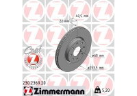Disque de frein COAT Z 230.2369.20 Zimmermann